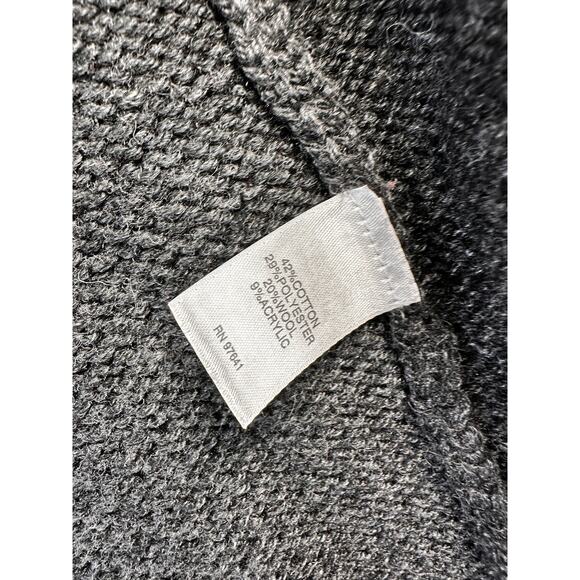 J. Jill Newbury Longline Cardigan Woemens S Gray Red Fair Isle Wool Blend Topper - Picture 6 of 7